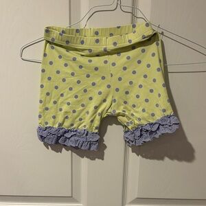 Matilda Jane Yellow and Purple Polka Dot Ruffle Diaper Cover